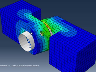 آموزش تحلیل شبیه سازی لولا تحت کشش مونتاژ شده abaqus